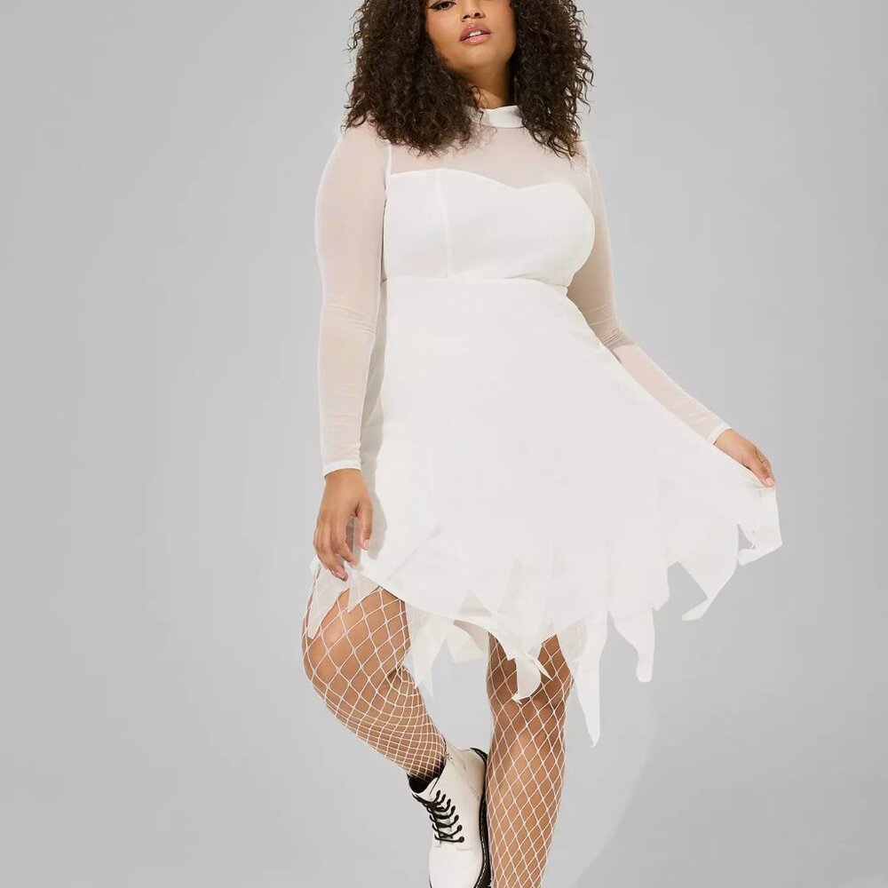 ❤️NWT TORRID ANGEL / GHOST BRIDE HALLOWEEN COSTUME MESH COSPLAY WEDDING DRESS